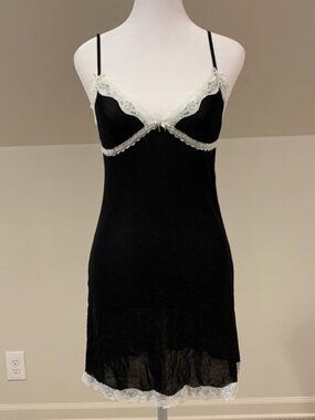 Morbid Threads | 90's Goth Alternitve Black and White Slip Dress | Size Medium